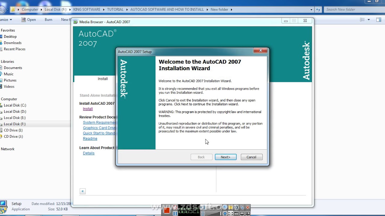 cara install autocad 2008 di windows 7 64 bit